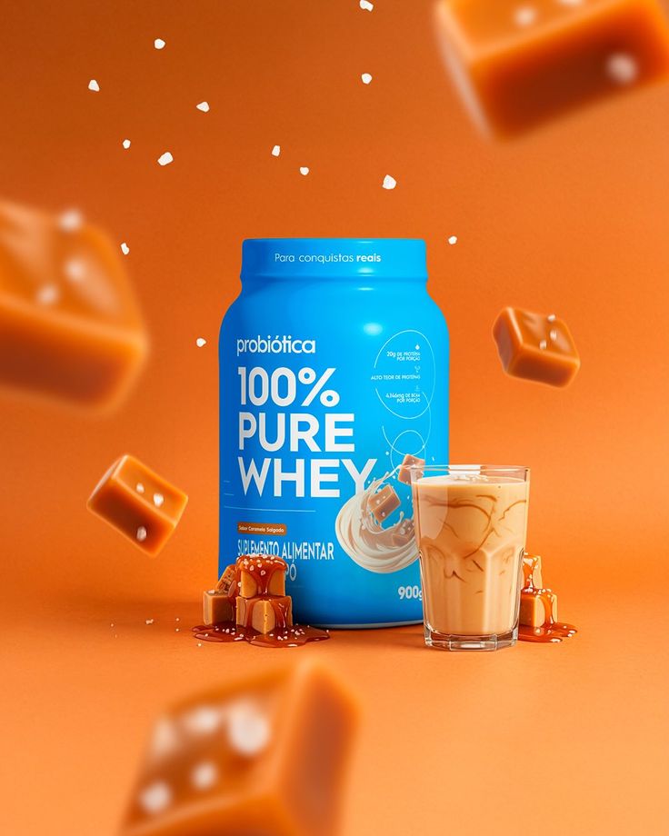 Product-focused whey campaign visual